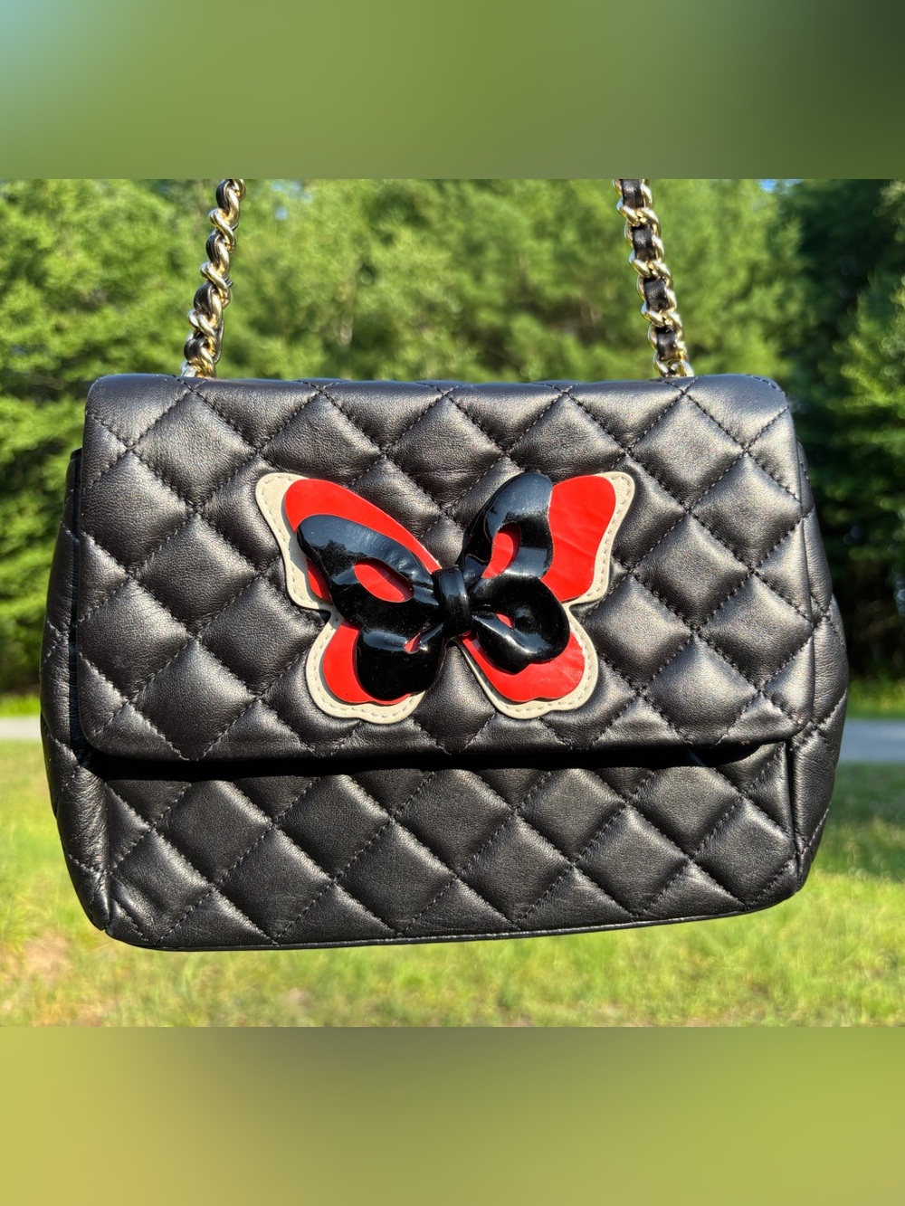 Moschino Cheap and Chic Quilted Leather Flap Bag Vintage